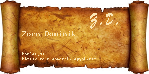 Zorn Dominik névjegykártya